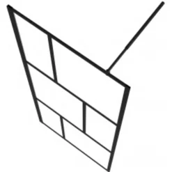 vidaXL Inloopdouchewand 80x195 cm gehard glas zwart