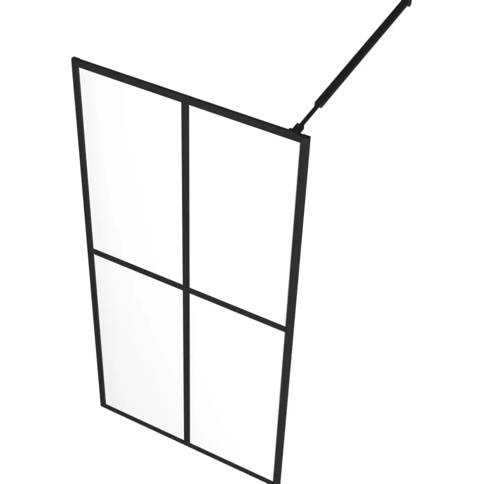 vidaXL Inloopdouchewand 80x195 cm transparant gehard glas