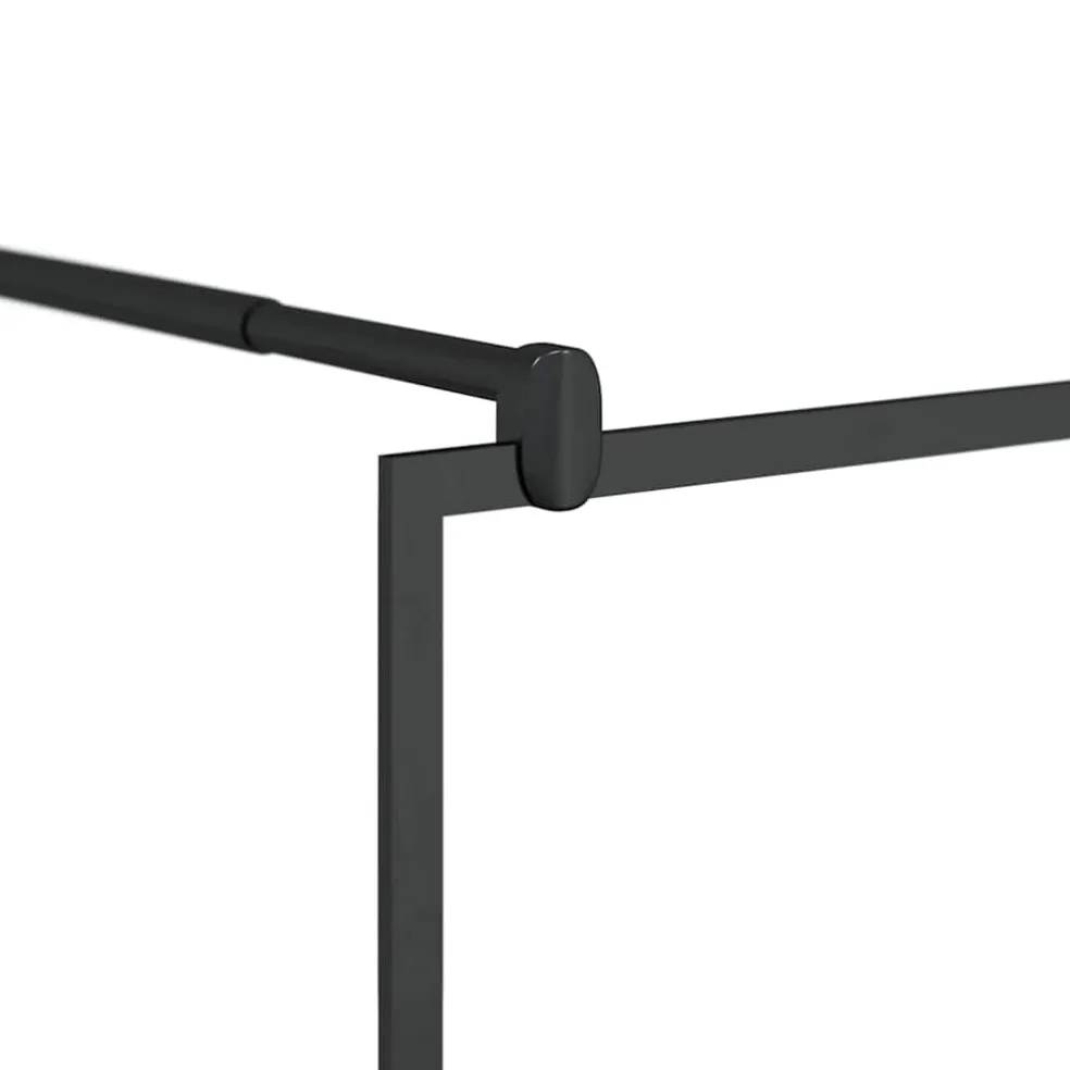 vidaXL Inloopdouchewand 80x195 cm ESG-glas transparant en zwart