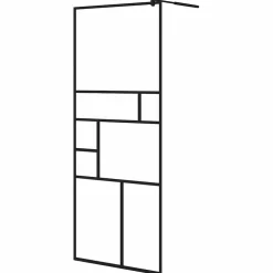 vidaXL Inloopdouchewand 80x195 cm ESG-glas transparant en zwart