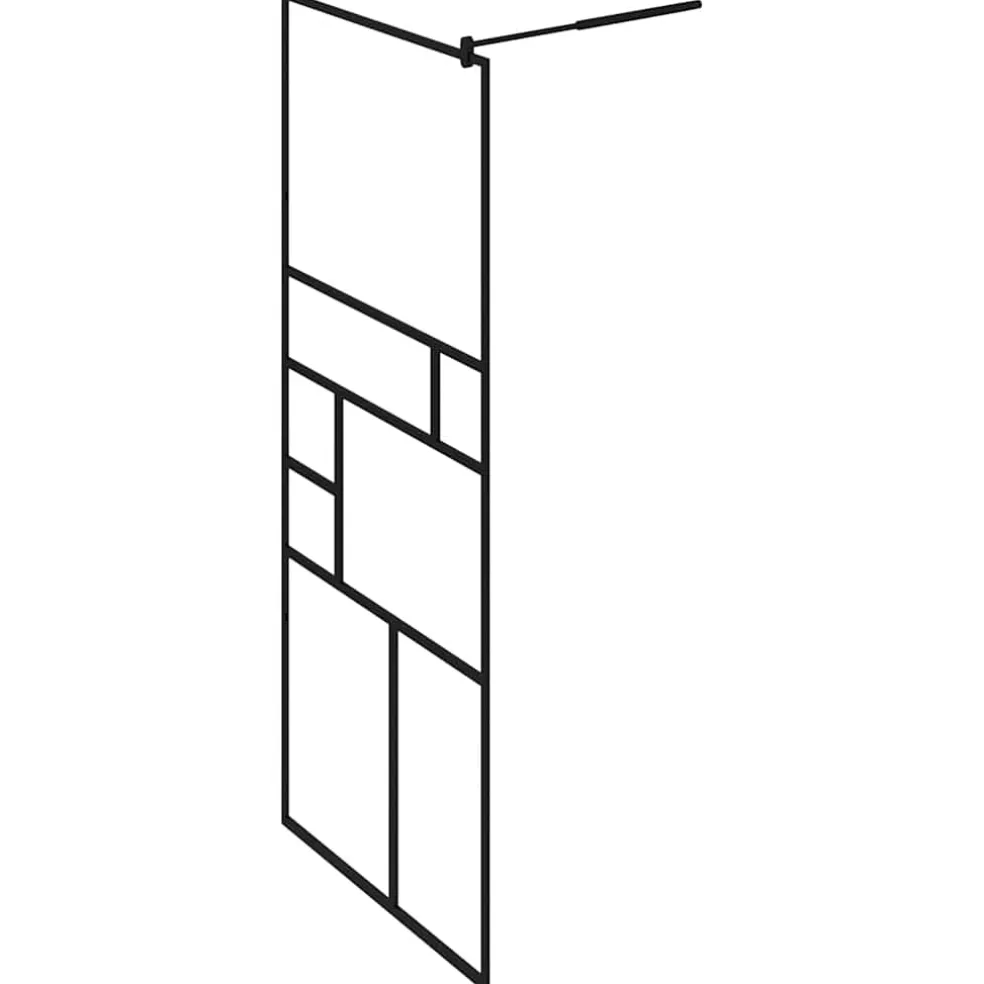 vidaXL Inloopdouchewand 80x195 cm ESG-glas transparant en zwart