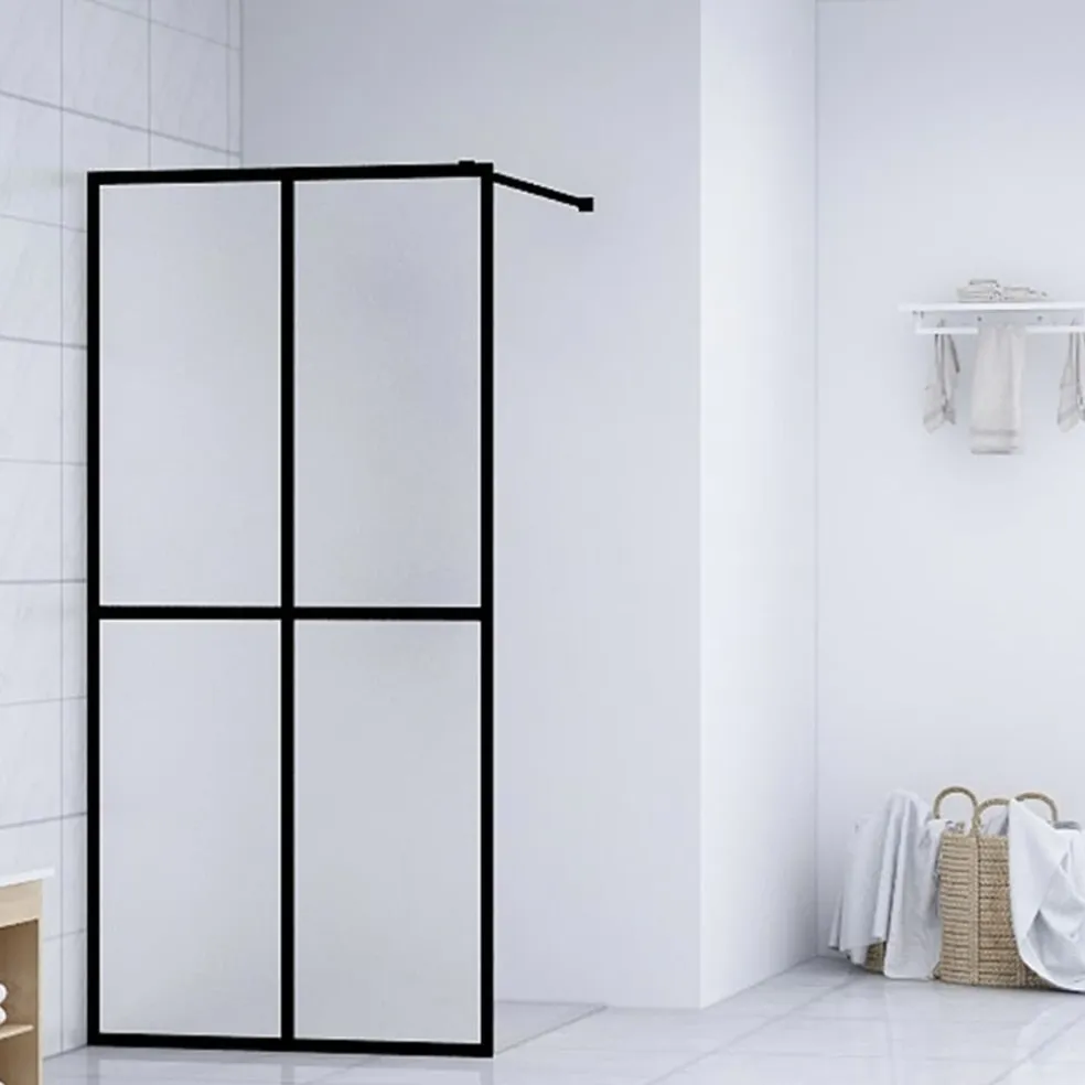 vidaXL Inloopdouchewand 80x195 cm mat gehard glas
