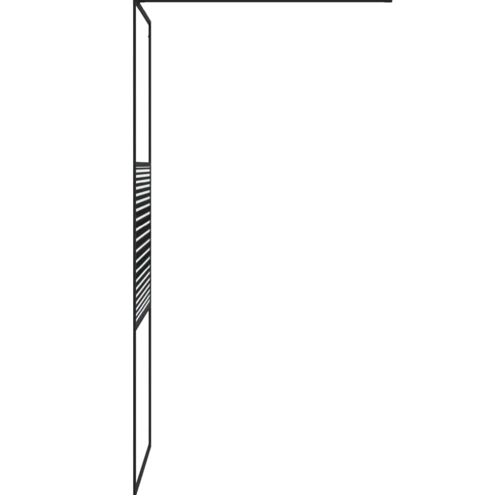 vidaXL Inloopdouchewand 80x195 cm transparant ESG-glas zwart