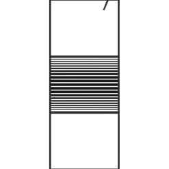 vidaXL Inloopdouchewand 80x195 cm transparant ESG-glas zwart