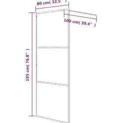 vidaXL Inloopdouchewand 80x195 cm transparant ESG-glas zwart