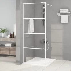 vidaXL Inloopdouchewand 80x195 cm transparant ESG-glas wit