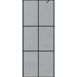 vidaXL Inloop Douche Wand Zwart 80 x 195 cm gehard glas