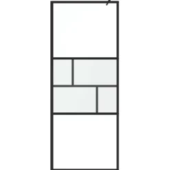 vidaXL Inloop Douche Wand Zwart 80 x 195 x 0,5 cm Glas en Aluminium