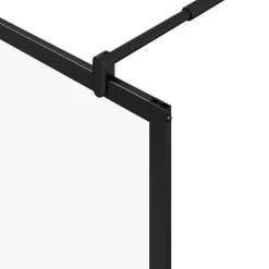 vidaXL Inloop Douche Wand Zwart 80 x 195 x 0,5 cm Glas en Aluminium