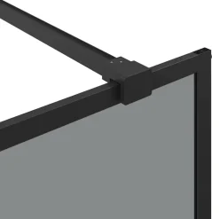 vidaXL Inloop Douche Wand Zwart 80 x 195 cm gehard glas