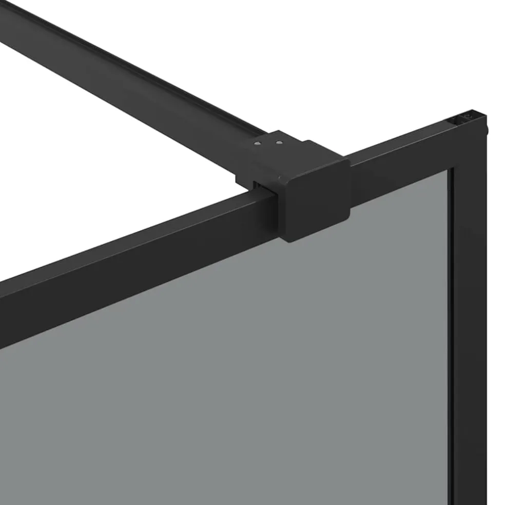 vidaXL Inloop Douche Wand Zwart 80 x 195 cm gehard glas