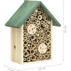 vidaXL Insectenhotels 2 st 23x14x29 cm massief vurenhout