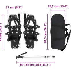 vidaXL 3 in 1 sneeuwschoenen met wandelschoenen Zilver en Zwart