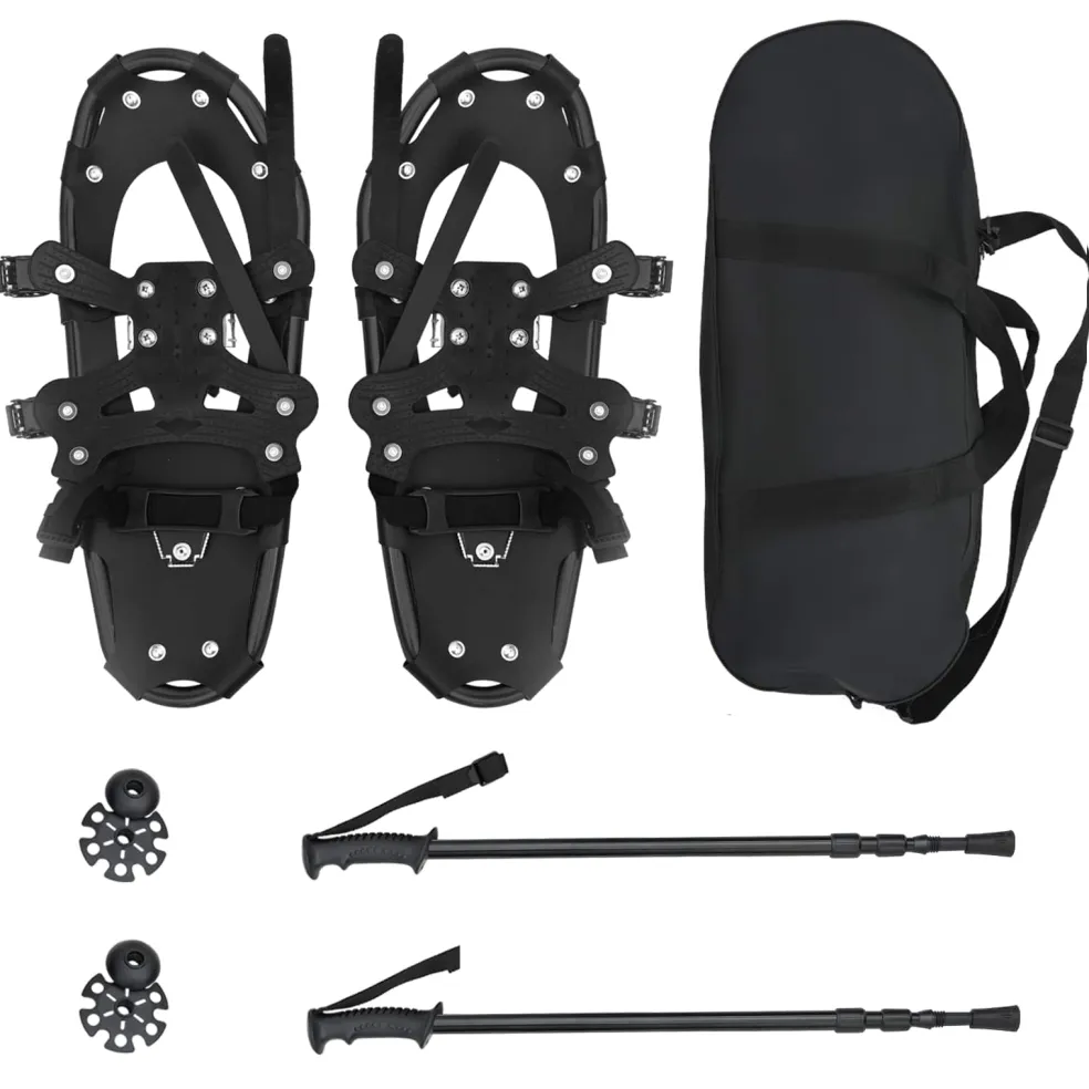 vidaXL 3 in 1 sneeuwschoenen met wandelschoenen Zwart 53 x 21 cm