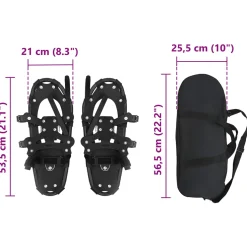 vidaXL 3 in 1 Sneeuwschoenen Zwart 53,5 x 21 cm Aluminium en HDPE