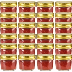 vidaXL Jampotten met goudkleurige deksels 24 st 110 ml glas