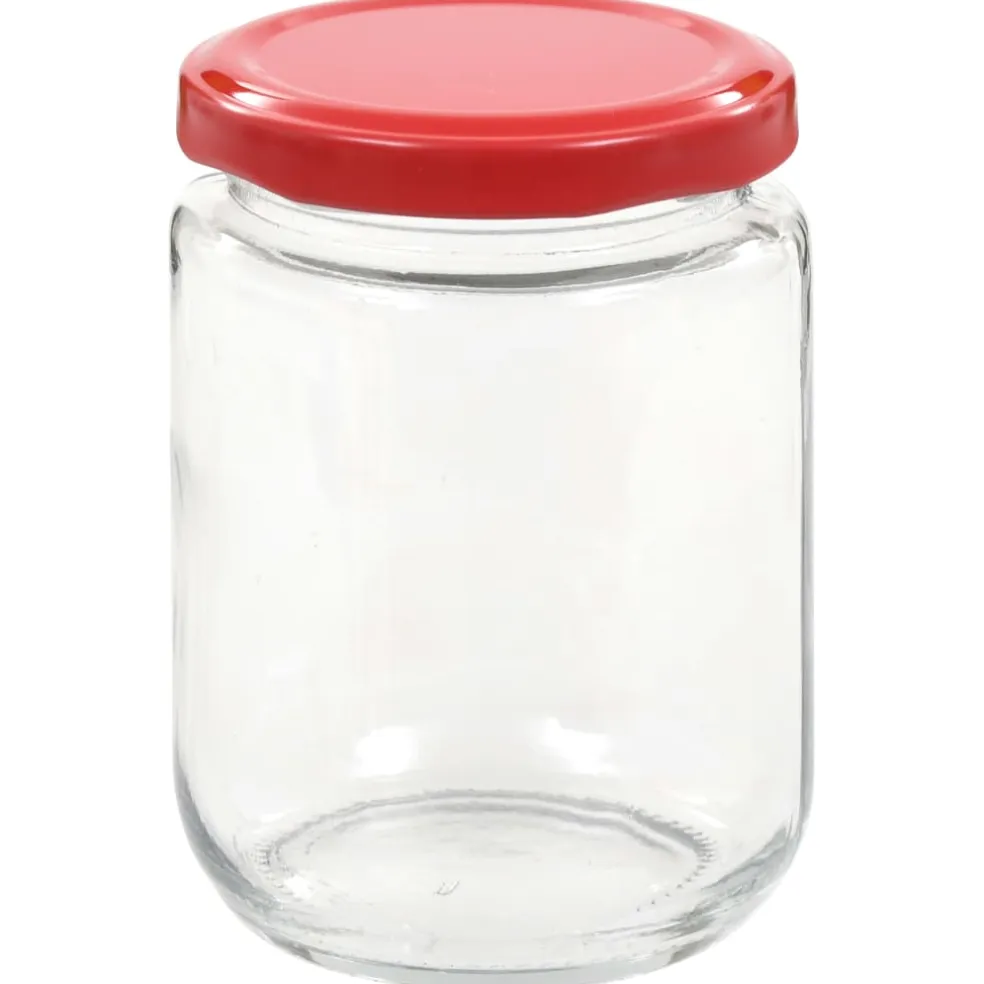 vidaXL Jampotten met rode deksels 48 st 230 ml glas