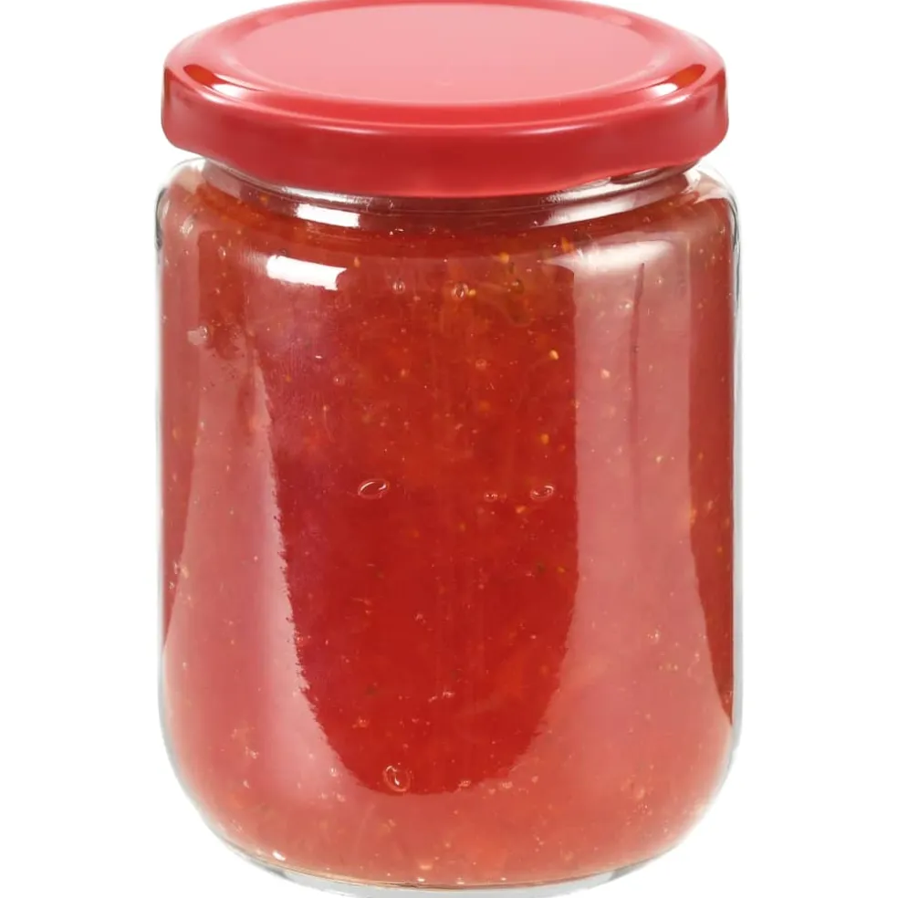 vidaXL Jampotten met rode deksels 48 st 230 ml glas