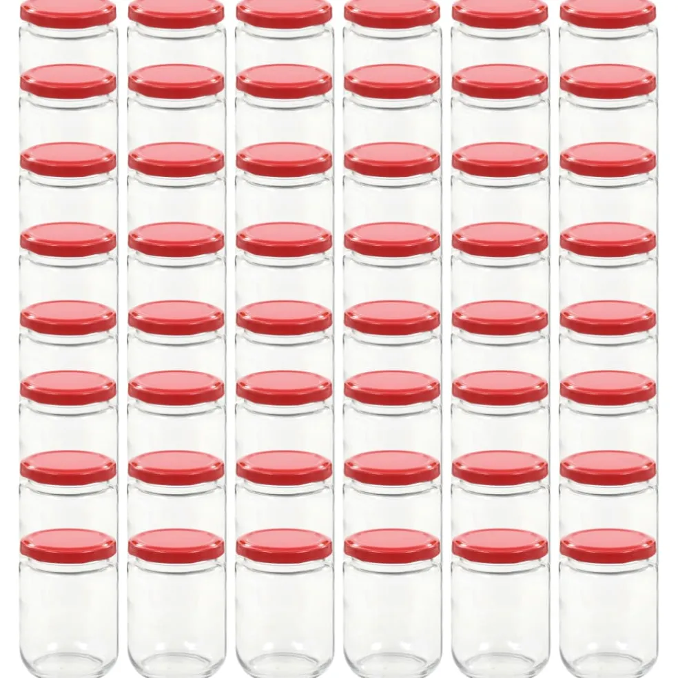 vidaXL Jampotten met rode deksels 48 st 230 ml glas