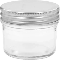 vidaXL Jampotten met zilverkleurige deksels 24 st 110 ml glas