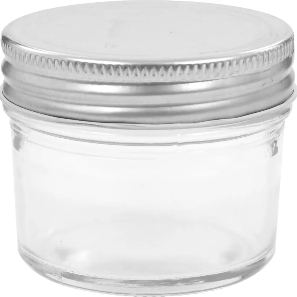 vidaXL Jampotten met zilverkleurige deksels 24 st 110 ml glas