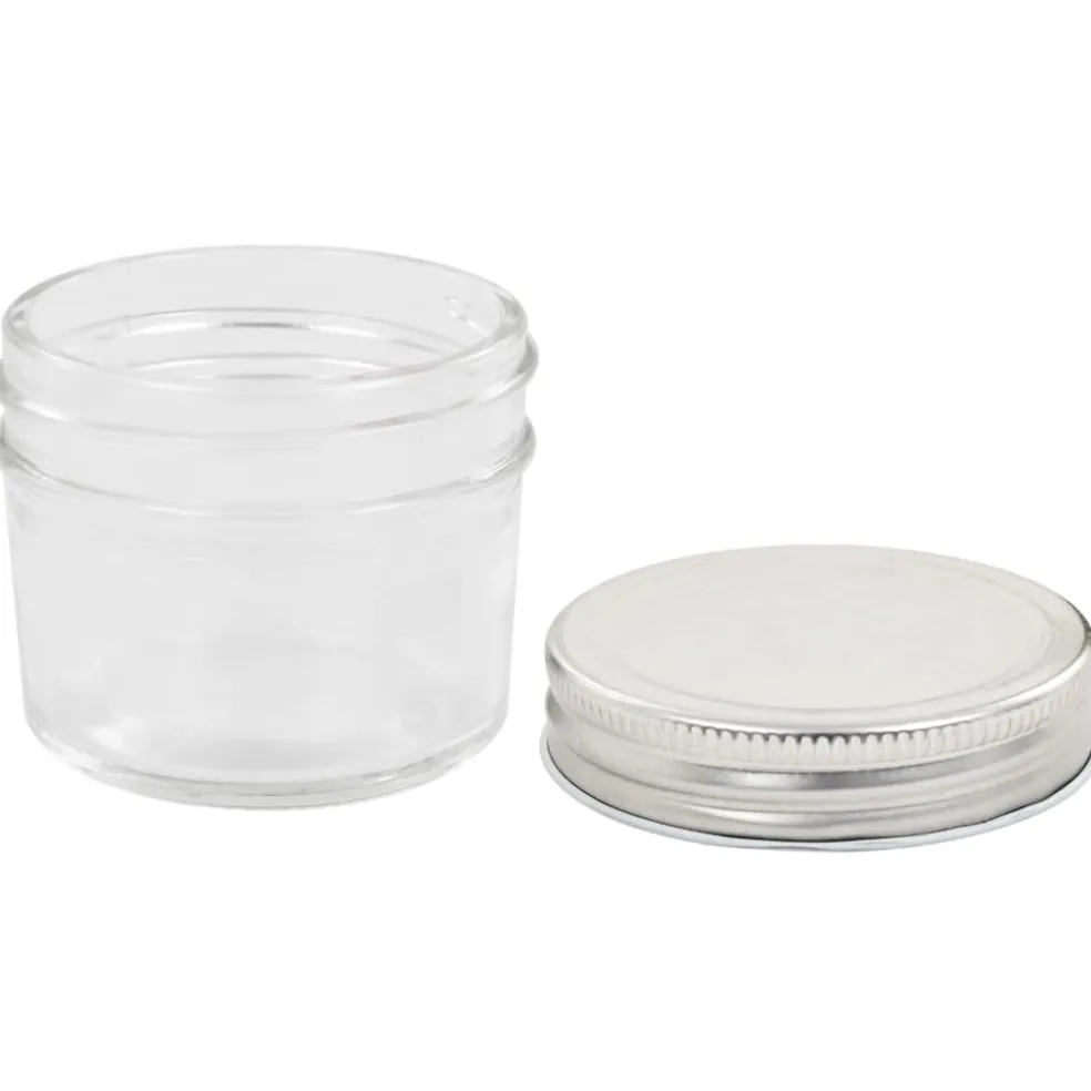 vidaXL Jampotten met zilverkleurige deksels 24 st 110 ml glas