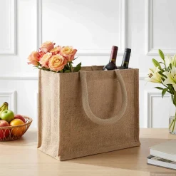 vidaXL Jute handtassen 5 Naturel 26 x 22 x 14 cm 100% Tossa Jute