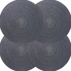 vidaXL Jute placematten 4 st Donkergrijs 100% Tossa Jute