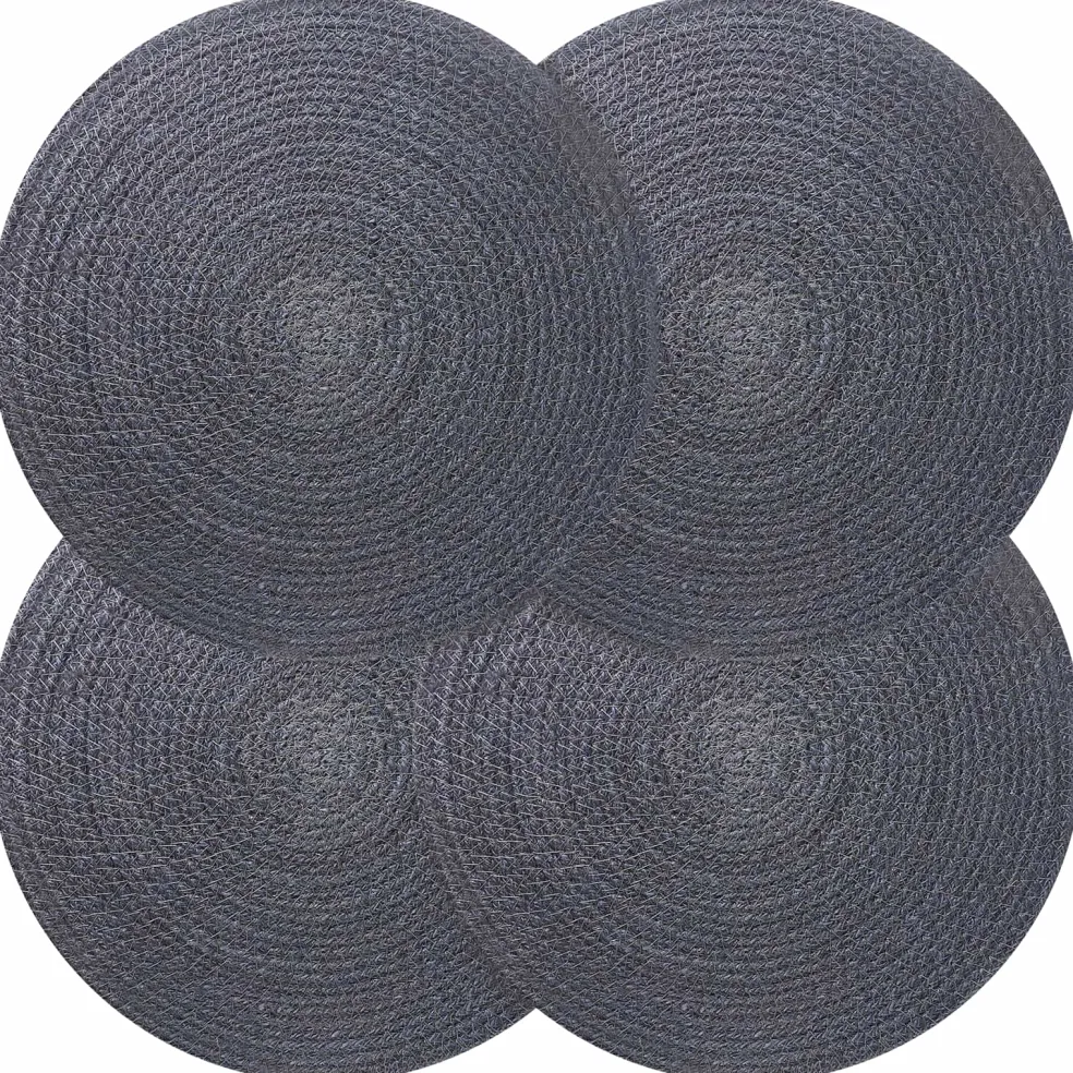 vidaXL Jute placematten 4 st Donkergrijs 100% Tossa Jute