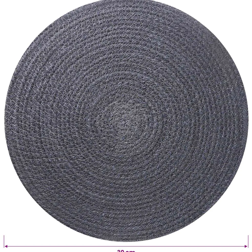 vidaXL Jute placematten 4 st Donkergrijs 100% Tossa Jute