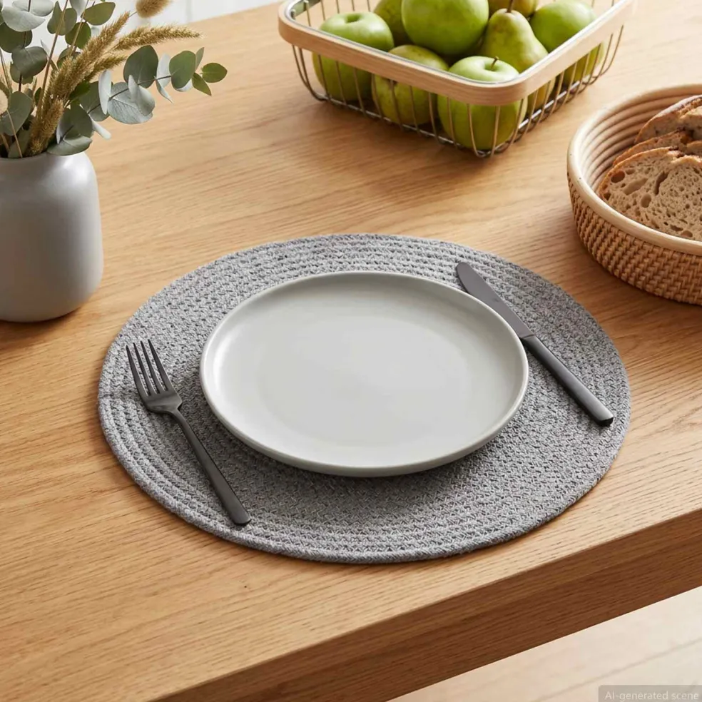 vidaXL Jute placematten 4 st Grijs 100% Tossa Jute