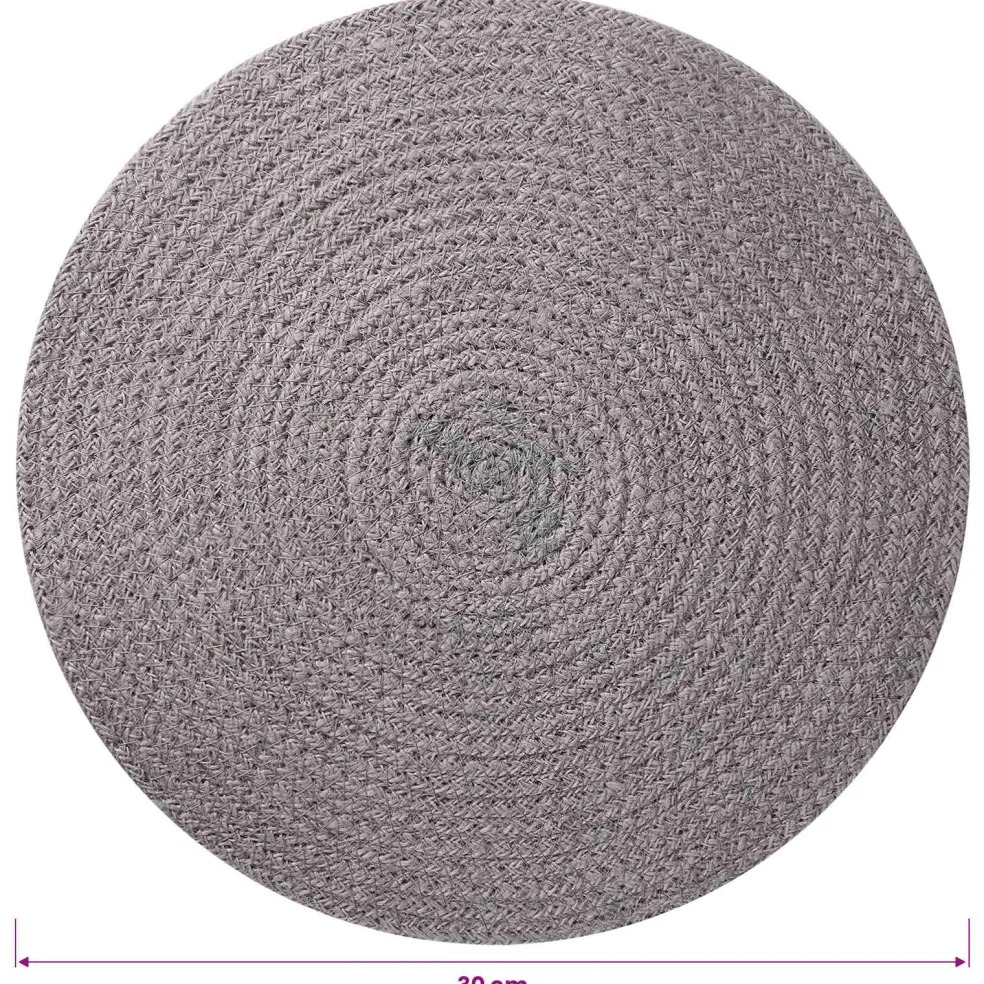 vidaXL Jute placematten 4 st Grijs 100% Tossa Jute