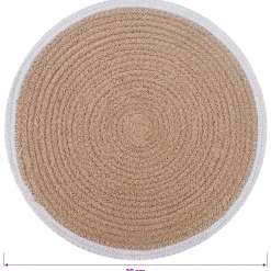 vidaXL Jute placematten 4 st Natuurlijk en Wit 100% Tossa Jute