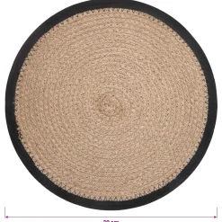 vidaXL Jute placematten 4 st Naturel en Zwart 100% Tossa Jute
