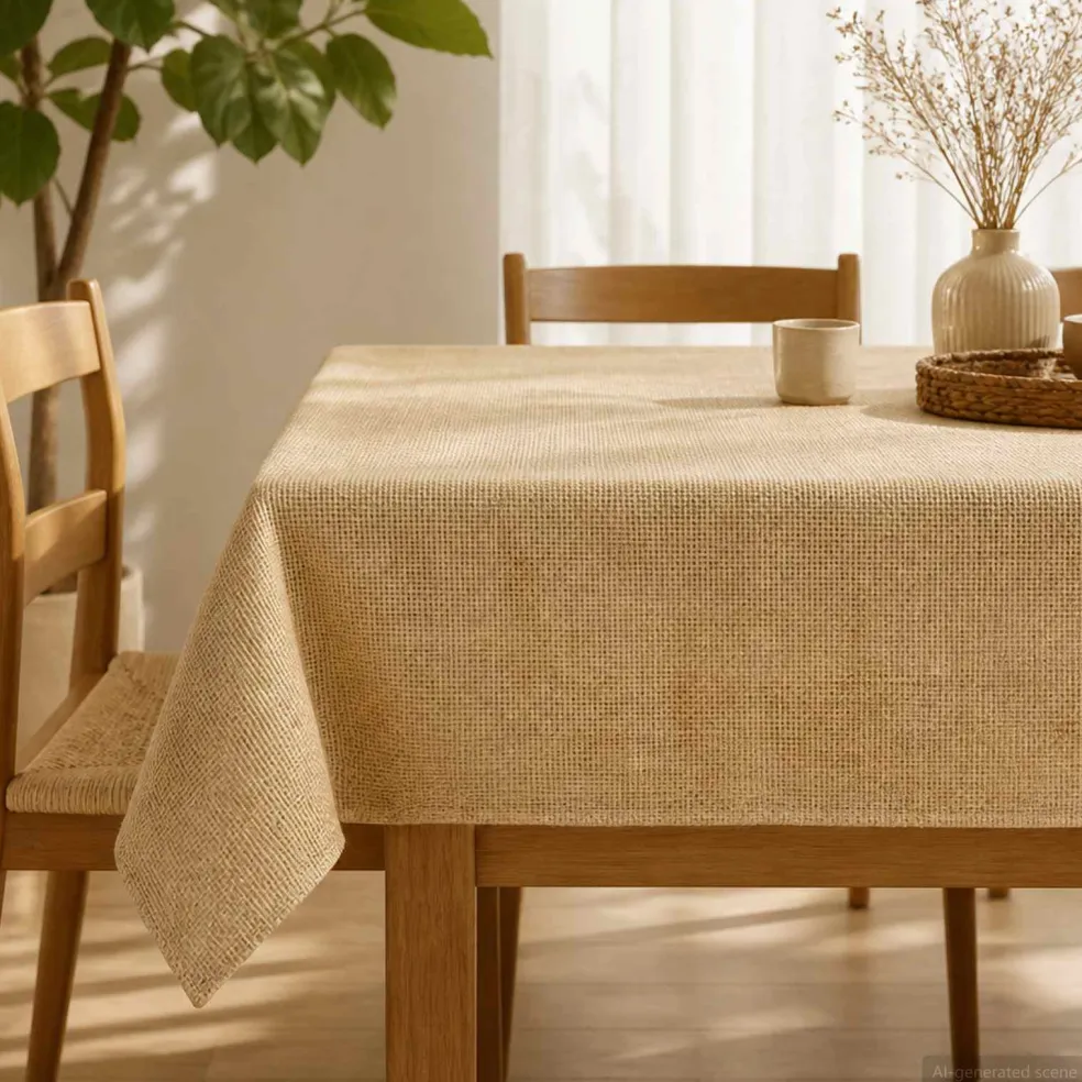 vidaXL Jute tafelkleed Naturel 140 x 140 cm 100% Tossa Jute