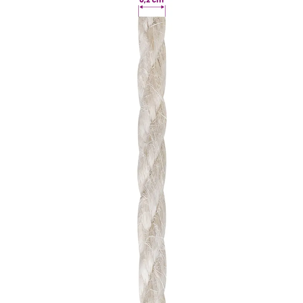 vidaXL Jute Touw 2 st 20 mm 100 m Wit 100% Tossa jute