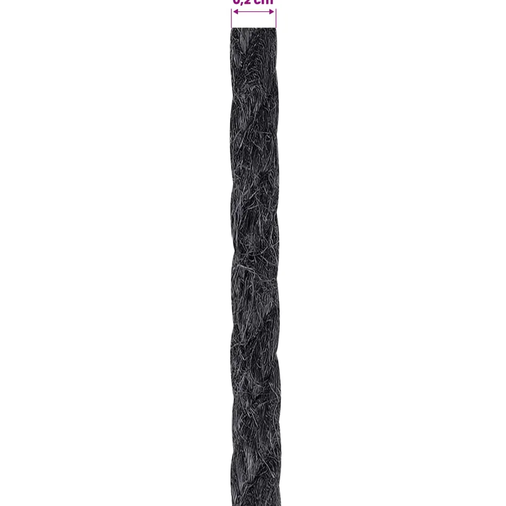 vidaXL Jute Touw 2 st 20 mm 100 m Zwart 100% Tossa jute