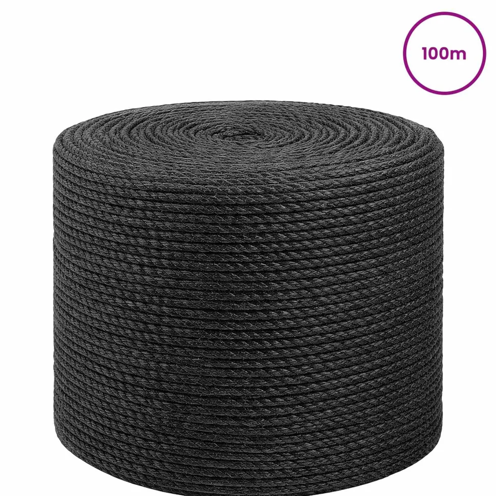 vidaXL Jute Touw 2 st 20 mm 100 m Zwart 100% Tossa jute