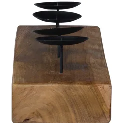 vidaXL Kaarsenhouder Naturel 50 x 15 x 10 cm Massief teakhout