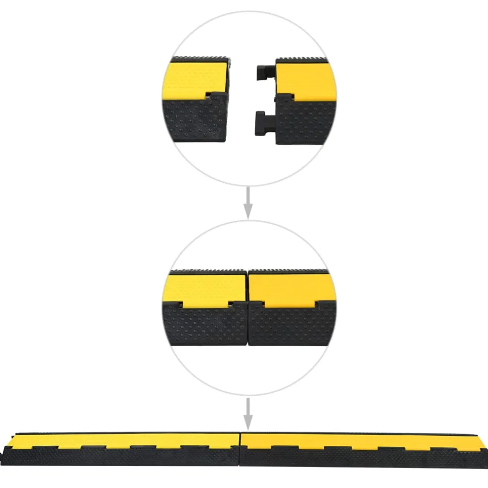 vidaXL Kabelbeschermer drempels 2 st 2 tunnels 101,5 cm rubber