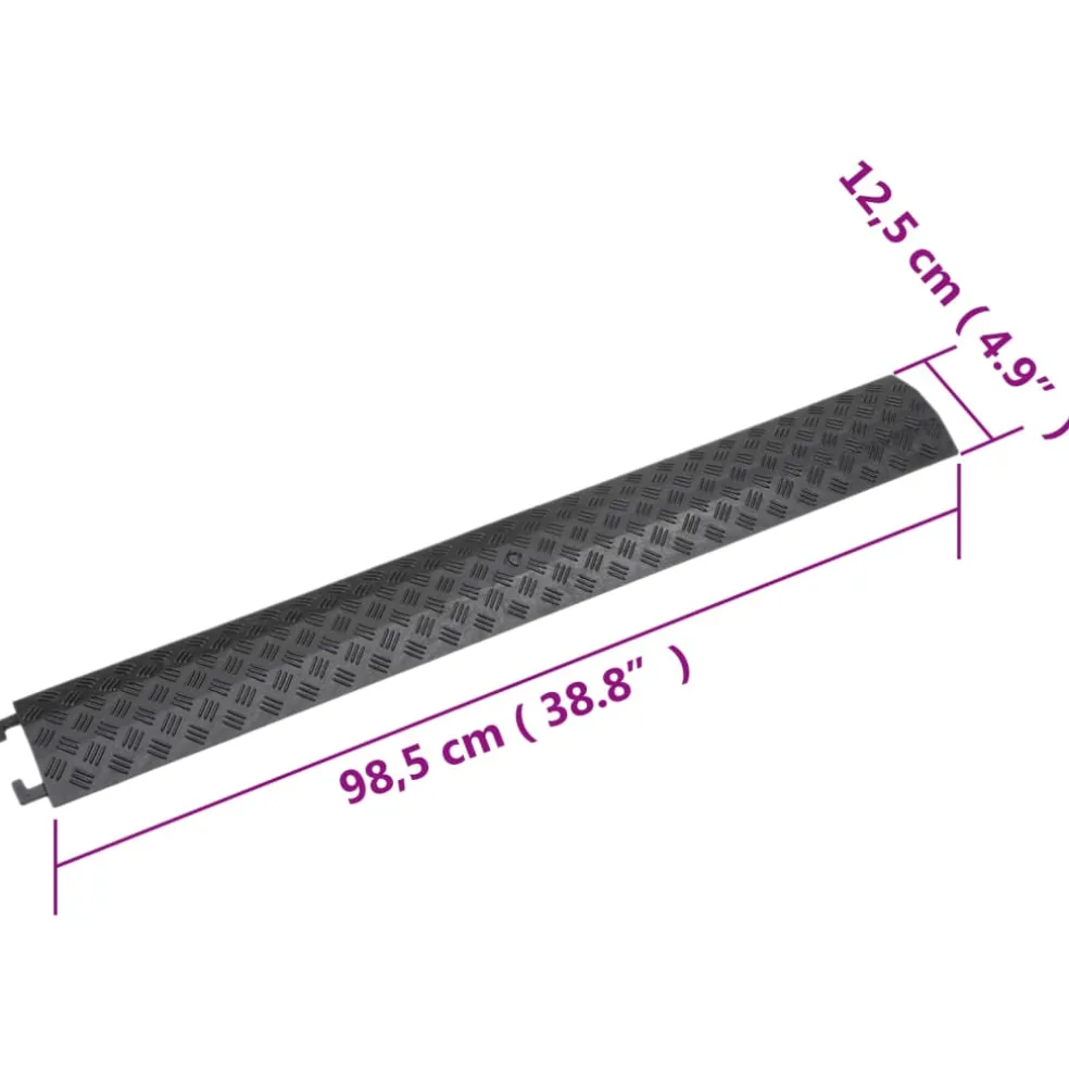 vidaXL Kabelbeschermers drempel 2 st 98,5 cm zwart