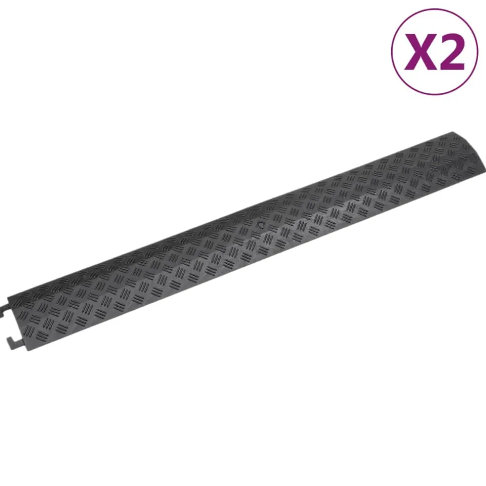 vidaXL Kabelbeschermers drempel 2 st 98,5 cm zwart