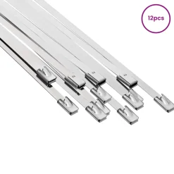 vidaXL Kabelbinders 12 st 4,6 x 150 mm zilver
