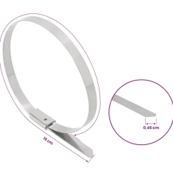 vidaXL Kabelbinders 12 st 4,6 x 150 mm zilver