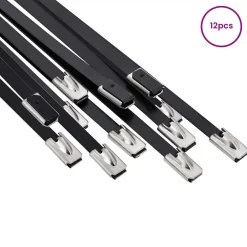 vidaXL Kabelbinders 12 st 4,6 x 150 mm Zwart