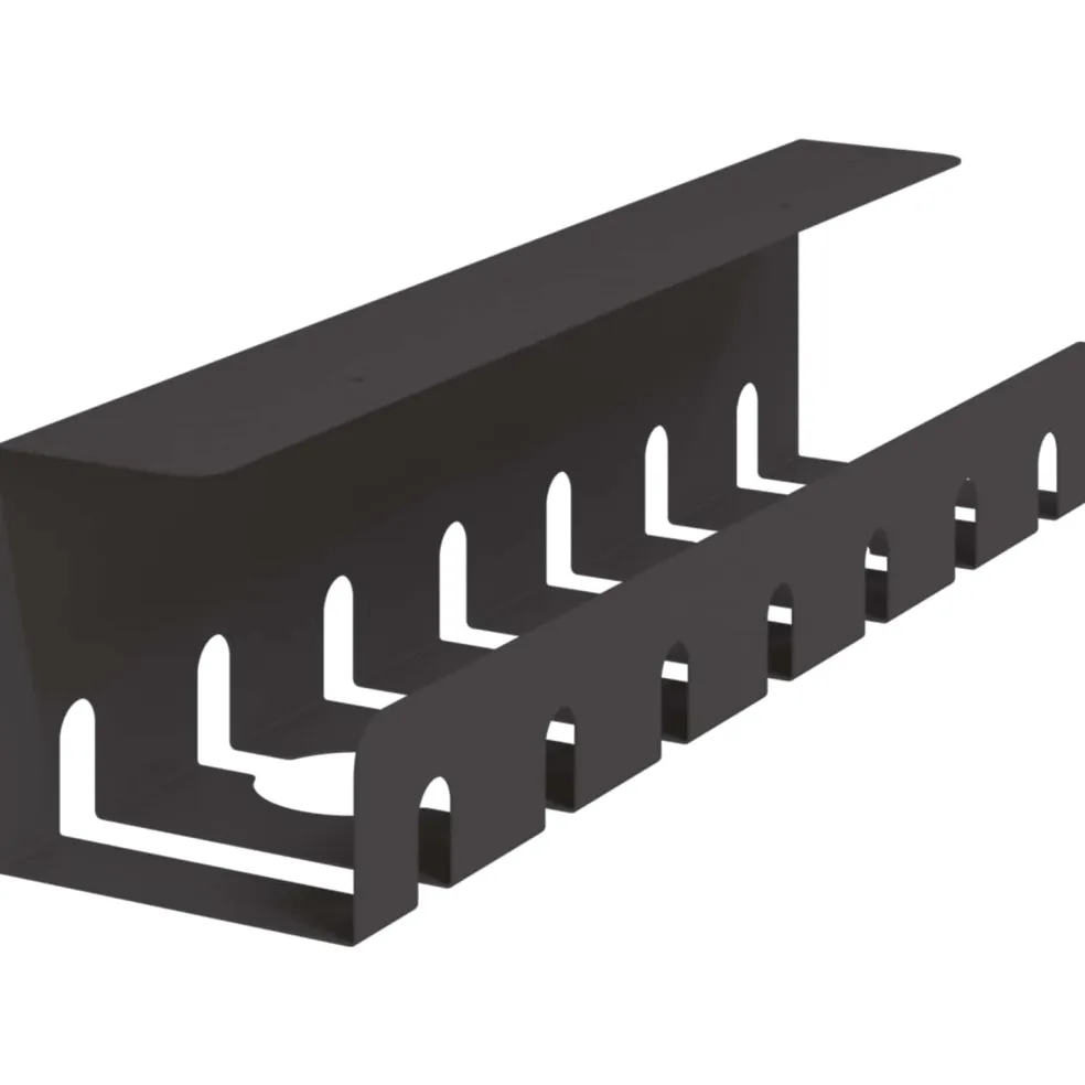 vidaXL Kabelgoot voor onder bureau 2 st Zwart 43 x 10 x 10 cm Staal