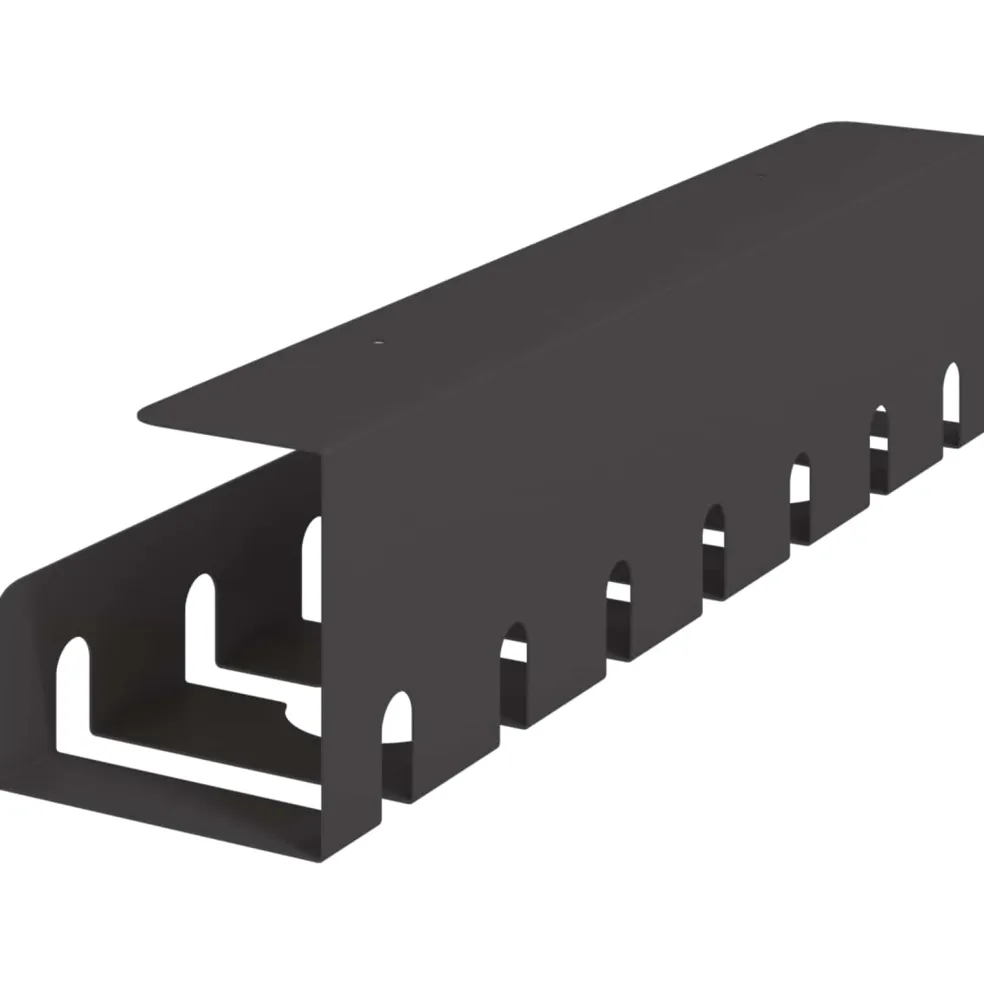 vidaXL Kabelgoot voor onder bureau 2 st Zwart 43 x 10 x 10 cm Staal