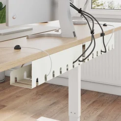 vidaXL Kabelgoot voor onder bureau 2 st Wit 43 x 10 x 10 cm Staal