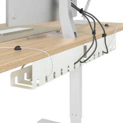 vidaXL Kabelgoot voor onder bureau 2 st Wit 43 x 10 x 10 cm Staal