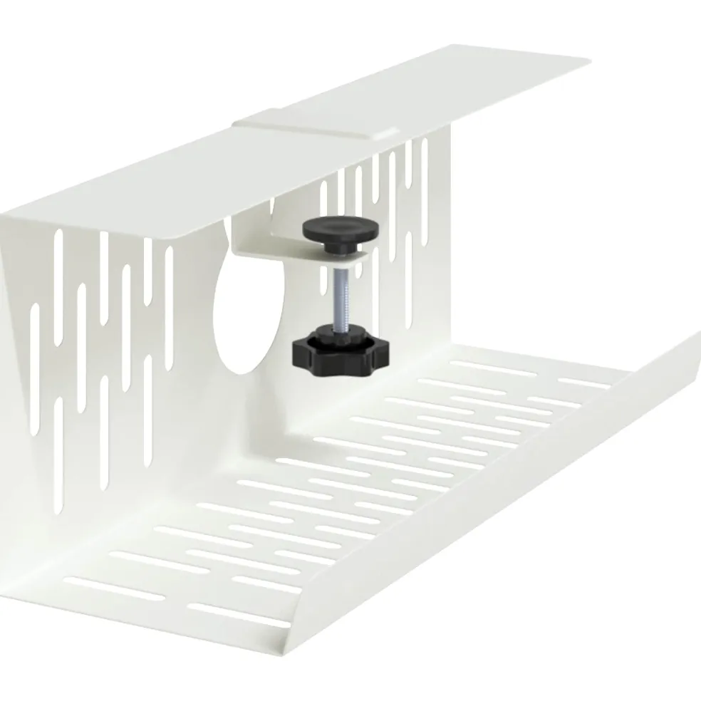 vidaXL Kabelgoot voor onder bureau 2 st Wit 35 x 12 x 13 cm Staal